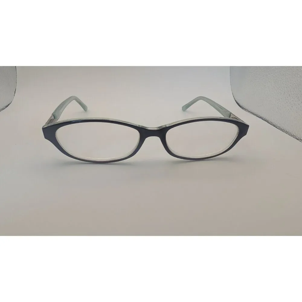 Designoptics Round Blue Reading Glasses With Flowered Handel +1.75